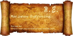 Marjanov Eufrozina névjegykártya